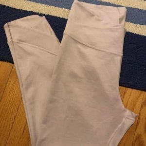 NIKE pale pink cropped leggings, (size large)